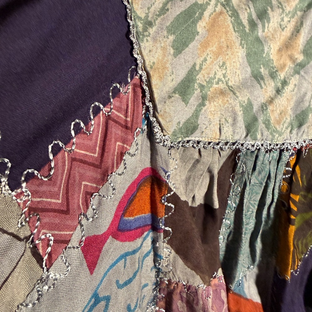 Colorful Patchwork Boho Blouse - Picture 4 of 4